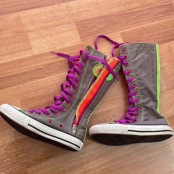 Converse Other - Converse All Star Girl's Full Zip-Lace Knee High,toddler sz.11!Awesome